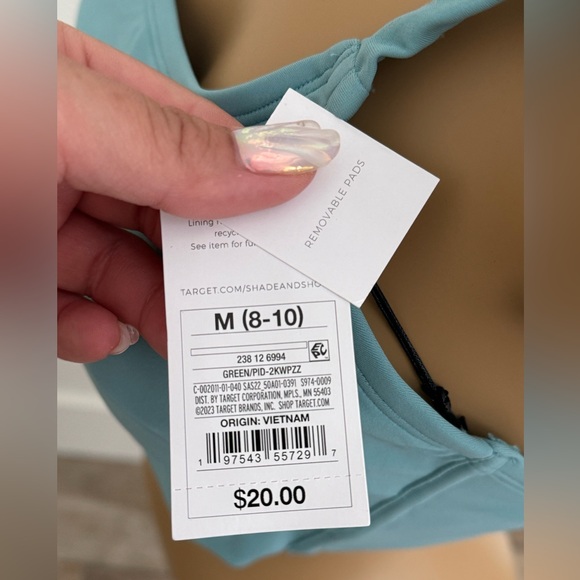 Women's Longline Square Neck Bralette Bikini
Top - Shade & Shore Green M - Picture 5 of 6